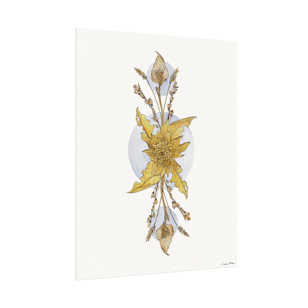 "Black Mountain Bouquet" Watercolor Print — Textured Matte Nature Wall Art