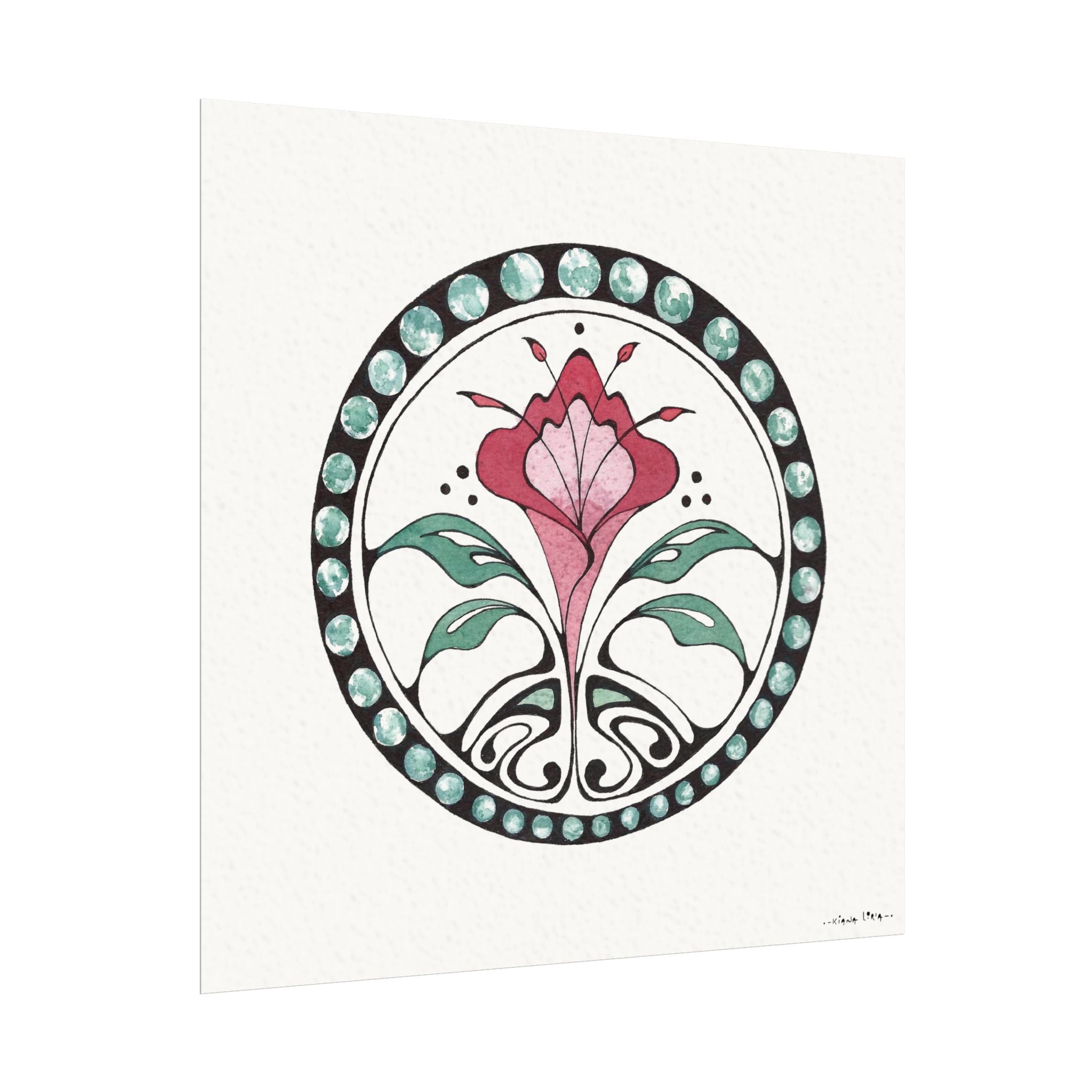 "Dixie Flower" Textured Watercolor Matte Print