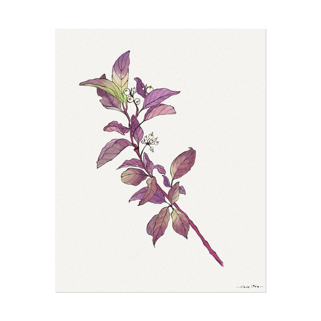 "Snowberry" Watercolor Print - Textured Matte Nature Wall Art
