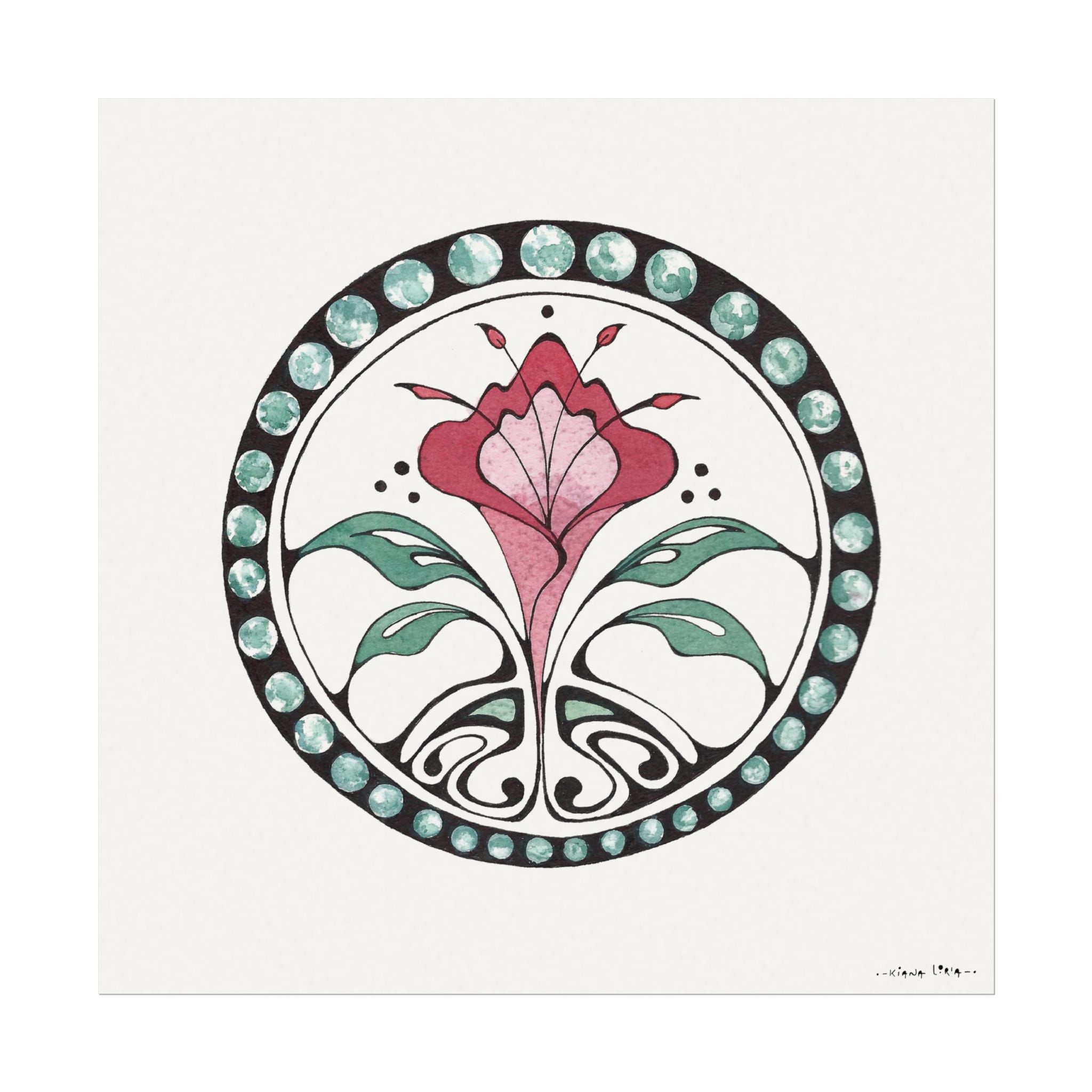 "Dixie Flower" Textured Watercolor Matte Print