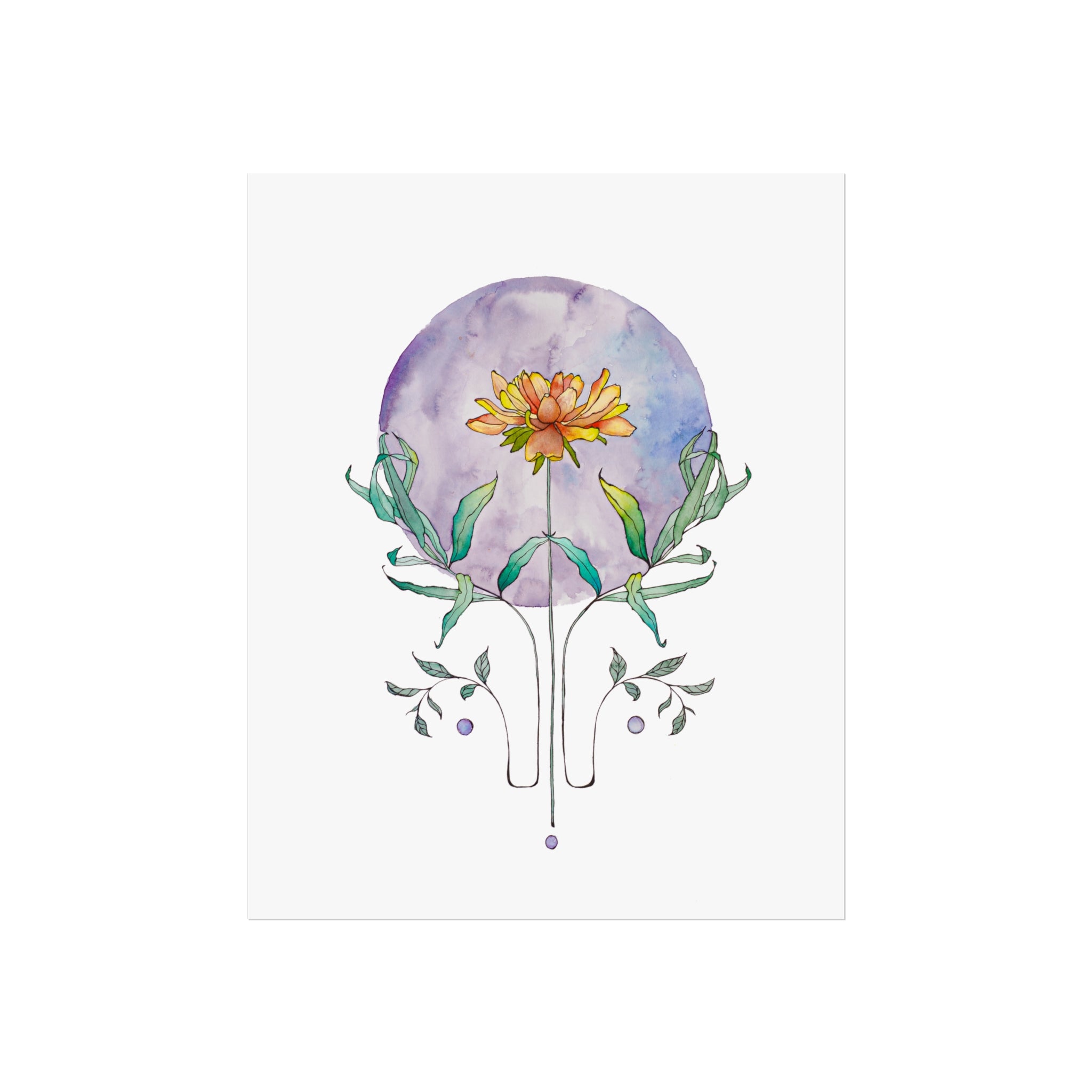 "Novalune Bloom" Unframed Botanical Wall Art Print