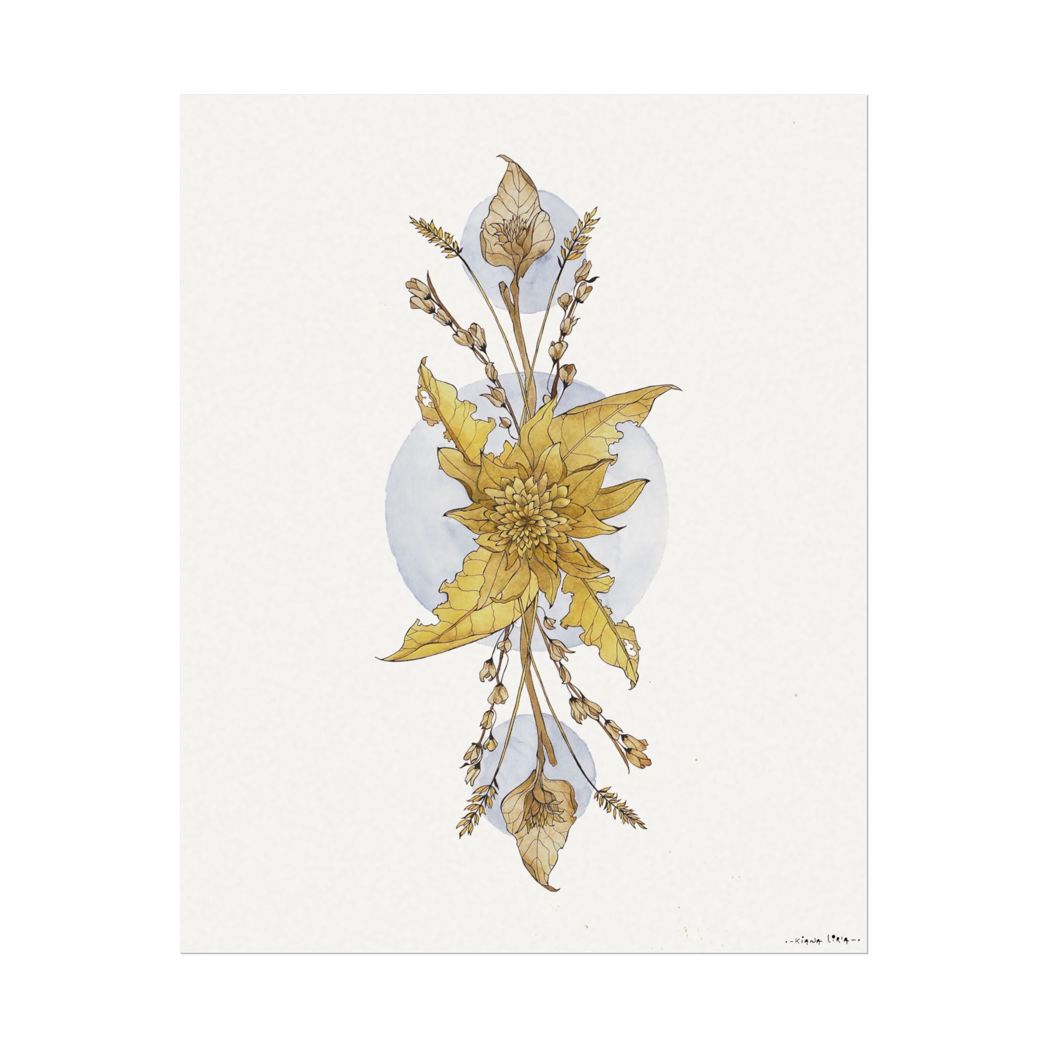 "Black Mountain Bouquet" Watercolor Print — Textured Matte Nature Wall Art