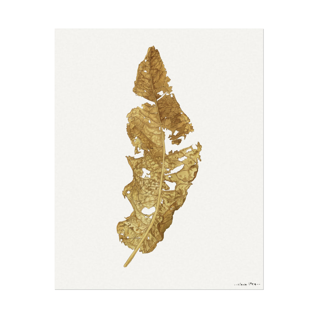 "Wyethia" Leaf Watercolor Print — Textured Matte Botanical Wall Art