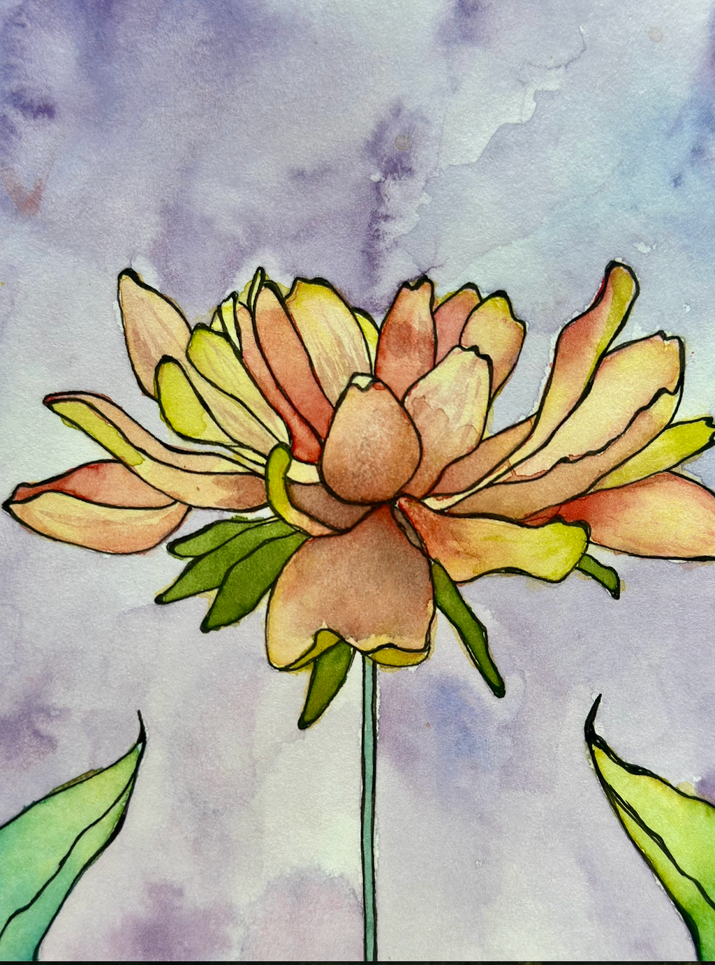 "Novalune Bloom" Watercolor Original Botanical Wall Art