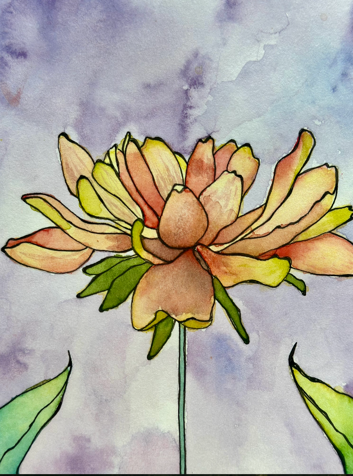 "Novalune Bloom" Watercolor Original Botanical Wall Art