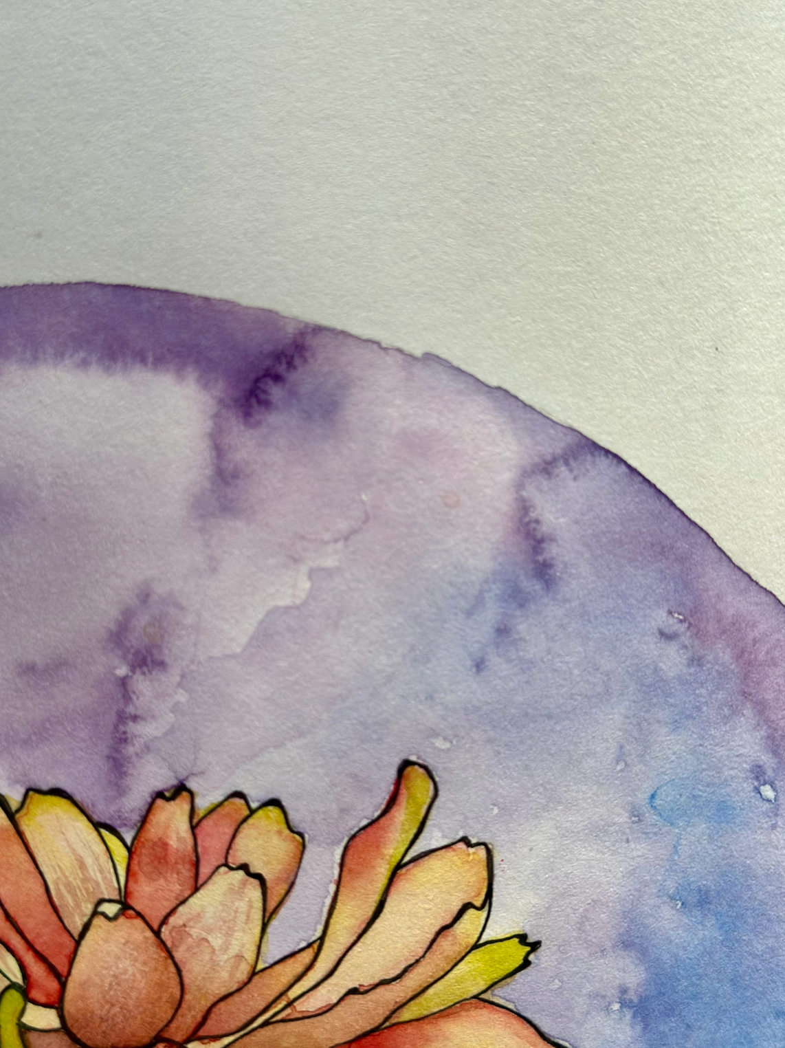 "Novalune Bloom" Watercolor Original Botanical Wall Art