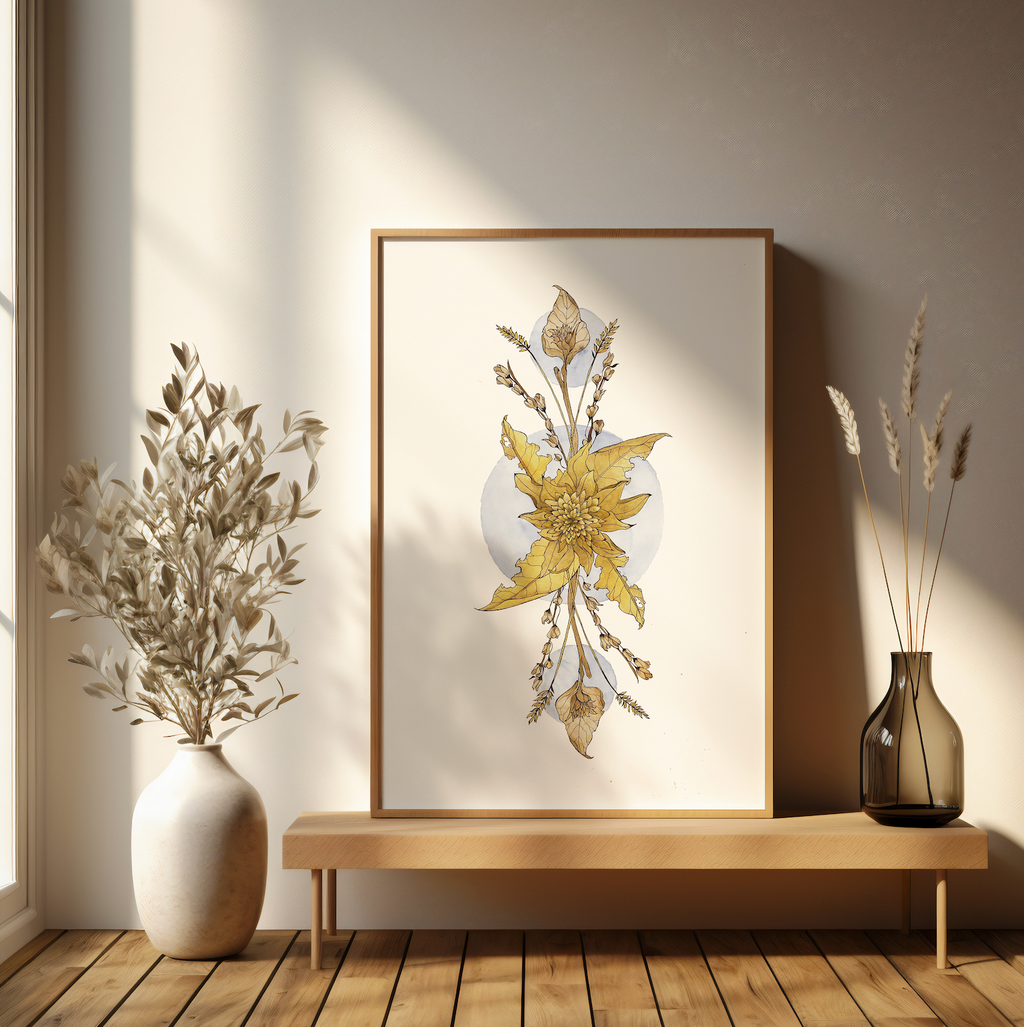 "Black Mountain Bouquet" Watercolor Print — Textured Matte Nature Wall Art