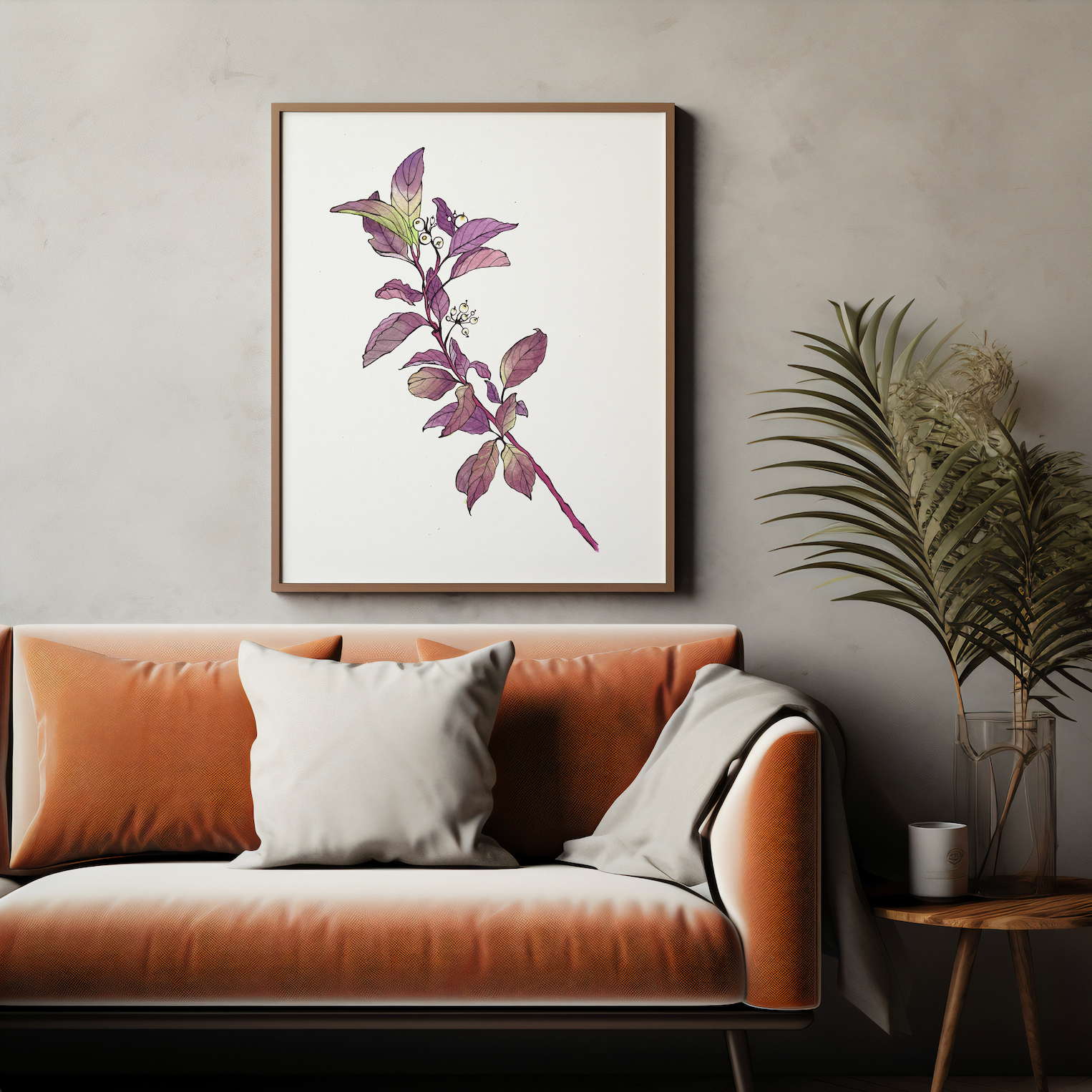 "Snowberry" Watercolor Print - Textured Matte Nature Wall Art