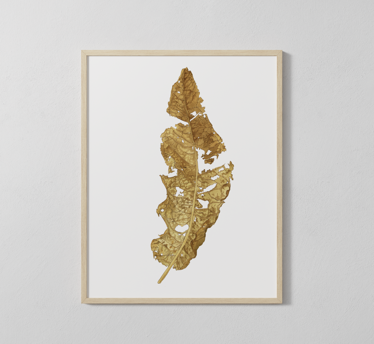 "Wyethia" Leaf Watercolor Print — Textured Matte Botanical Wall Art