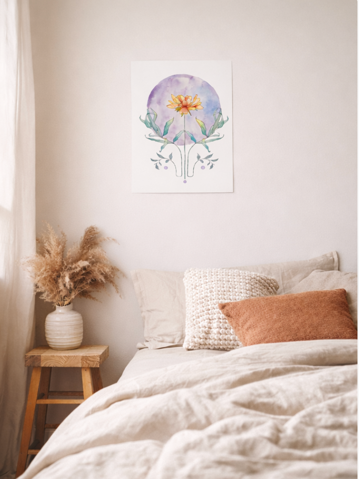 "Novalune Bloom" Unframed Botanical Wall Art Print