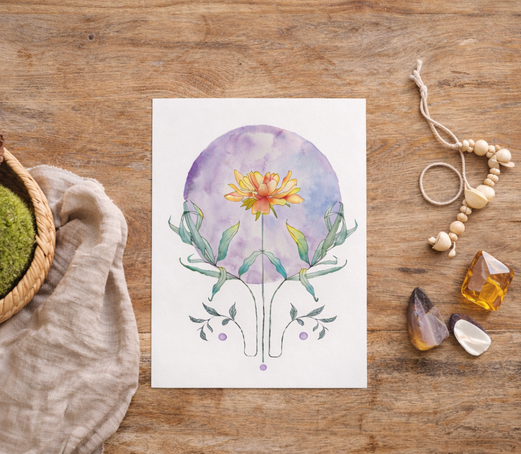 "Novalune Bloom" Unframed Botanical Wall Art Print